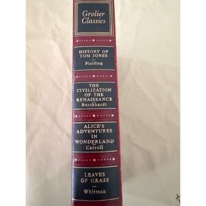Vintage 1956 Grolier Classics Hardcover Book Set Red Gilt Classics Appreciation